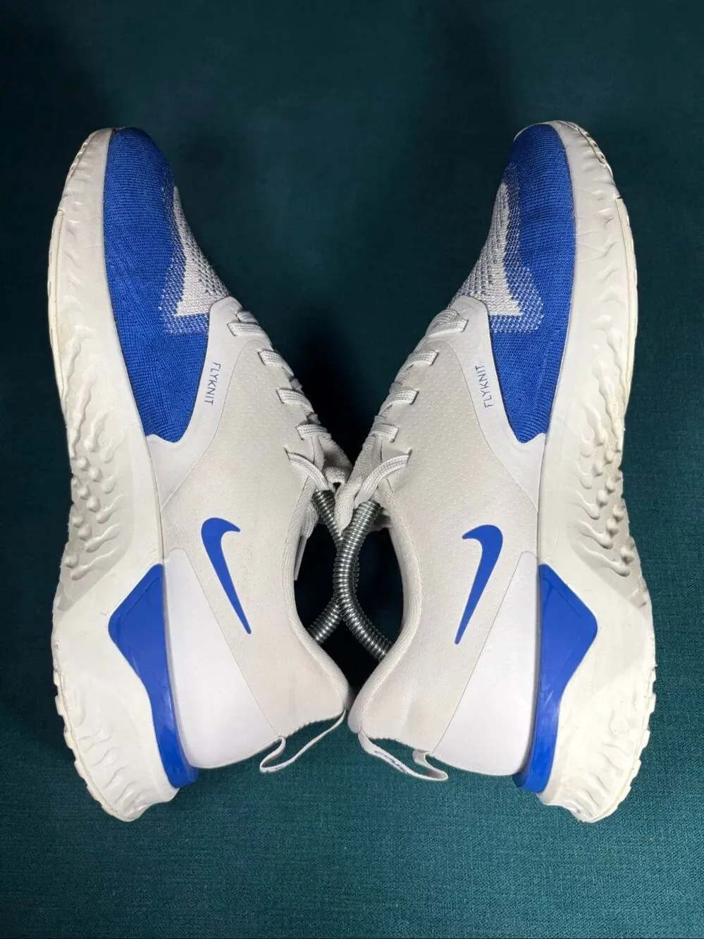 Nike Epic React Flyknit 1 Mens Size 11 Running Shoes White Racer Blue AH1015-004